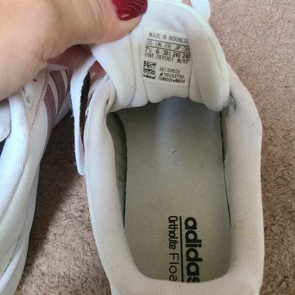 Adidas Grand Court Shoes Pink Stripes 7.5 - Picture 7 of 12